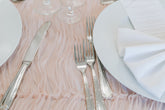 Tulle Wave Blush Table Cloth Rental