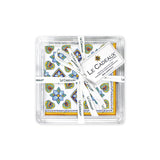 Siena Gift Set Patterned Paper Cocktail Napkins in Acrylic Holder