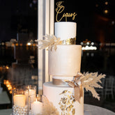 Perfectly Personalized Decorated Cake and Display and Acrylic Topper