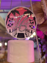 Miami Chic Round Acrylic Cake Topper