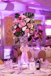 Disco Ball Filled Floral Vase Centerpiece Rental