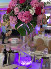 Lit Crystal Filled Floral Vase Centerpiece Rental