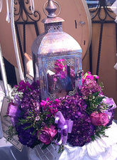 Dalmazio Design Lantern with Fresh Flowers Centerpiece Rental