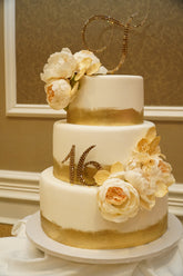 Golden Sweet 16 Cake Topper