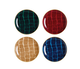 Alligator Multi Color Canapé Plate, Assorted colors, Set of 4