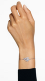 Gema bracelet Mixed cuts, Flower, White, Rhodium plated LAST IN STOCK