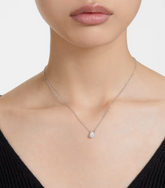 Millenia pendant Pear cut, White, Rhodium plated