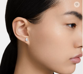 Millenia stud earrings Pear cut, White, Rhodium plated