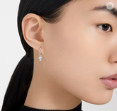 Millenia hoop earrings Pear cut, White, Rhodium plated