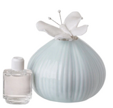 Teal Italian Bone China Aromatherapy Diffuser with Butterfly Top