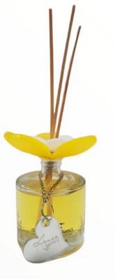 Debora Carlucci Round Reed Diffuser Sweet Argan Scent Bottle w/ Vibrant Flower Top 3.5oz