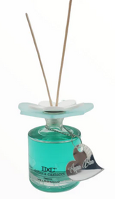 Debora Carlucci Renoir Collection Aqua Blue Scent Large Round Diffuser Bottle w/ Vibrant Flower Top 7 oz.