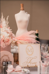 Custom Blush Table Number
