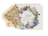 EASTER WREATH RELIGIOUS EASTER GREETING CARD