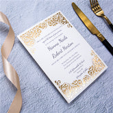 Classic Swirls Flat Laser Cut Wedding Invitations