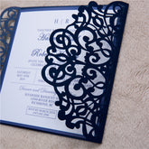 Elegant Floral Laser Cut Wedding Invitation