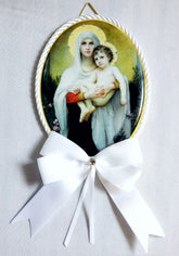 Keepsake Porcelain Plaque - Madonna and Child White Capezzale