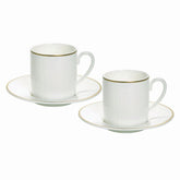 Alligator White Espresso Cup & Saucer, Set of 2