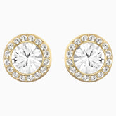 Swarovski Angelic Stud Pierced Earrings; White; Gold-Tone Plated Dalmazio Design