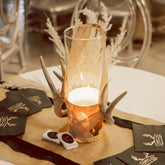Antlers and Alcohol Candle Centerpiece Rental
