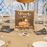 Antlers and Alcohol "Reserved for Family" Personalized Table Signs