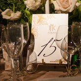 Golden Floral Custom Table Numbers