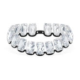 Swarovski Harmonia Choker - Oversized Floating Crystal - White - Mixed Metal Finish - Dalmazio Design