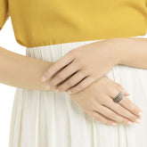 Luxury Domed Ring, Black, Rose-Gold Tone Plated - LAST IN STOCK