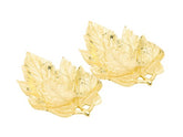 Set of 2 Gold Metal Leaves