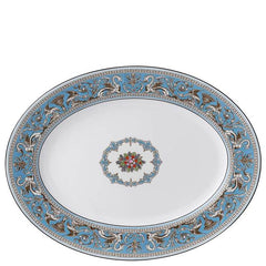 Florentine Turquoise Oval Platter 13.75"