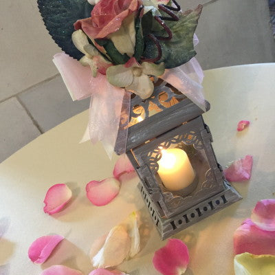 Dalmazio Design Lantern with Flower Accent Centerpiece/Gift Favor