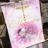 Dalmazio Design Canvas Keepsake Scroll - God Bless Cross Personalized w/ Photo