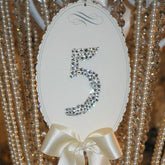 Dalmazio Design Table Sign Hanging - 2 Layer Floating Swarovski/Flourish