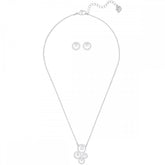 Creativity White Crystal Necklace & Earring Set, Rhodium Plated - LAST IN STOCK