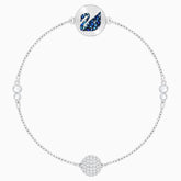 Swarovski Remix Collection Swan Strand; Blue; Rhodium Plated Dalmazio Design