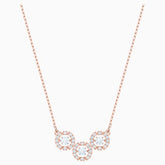 Sparkling Dance Trilogy Necklace, White, Rose-gold tone plated - LAST IN STOCK