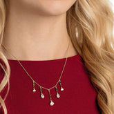 Oz White Green Crystal Gold Plated Necklace - LAST IN STOCK