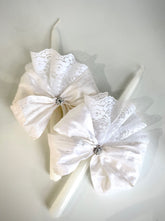 Silk and Lace Unity Candle Set - Tapers and Pillar