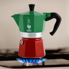 Moka Express Red 3 Cups Tricolore