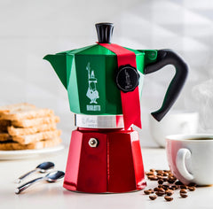 Moka Express Red 6 Cups Tricolore