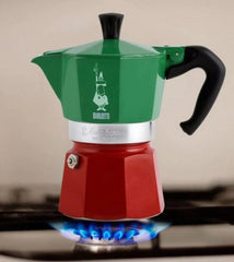 Moka Express Red 6 Cups Tricolore