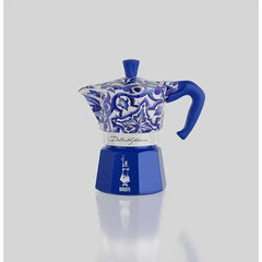 Dolce & Gabbana Moka Pot Italian Coffee & Stovetop Espresso Maker 3 Cups Mediterranean Blue