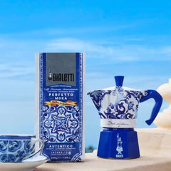 Dolce & Gabbana Moka Pot Italian Coffee & Stovetop Espresso Maker 3 Cups Mediterranean Blue
