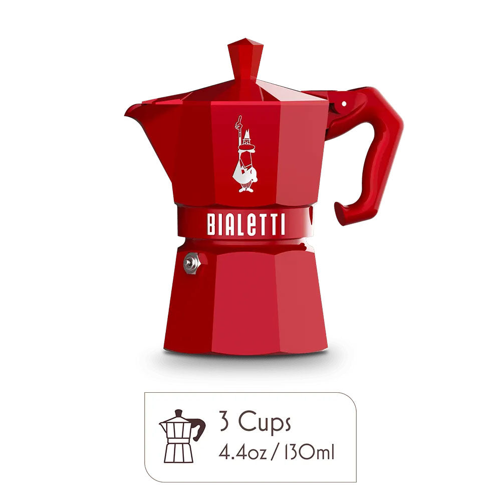 Exclusive Moka Express 3 Cups Red
