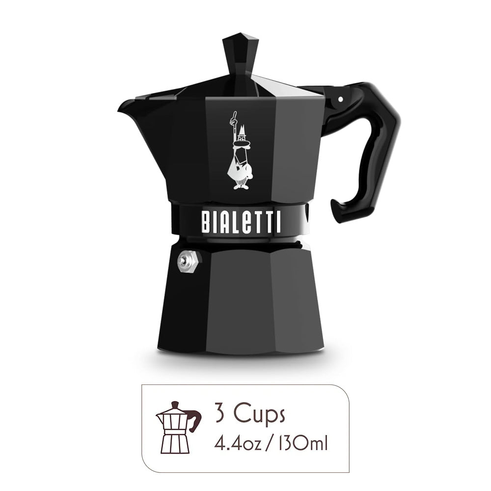 Exclusive Moka Express 3 Cups Black