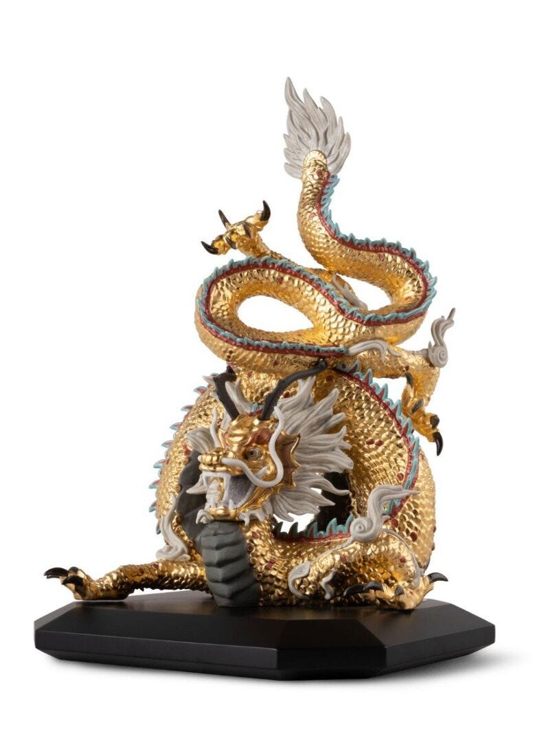 Protective Dragon Sculpture, Gold - Special/Limited Edition