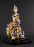 Protective Dragon Sculpture. Gold. Special Edition. Limited Edition