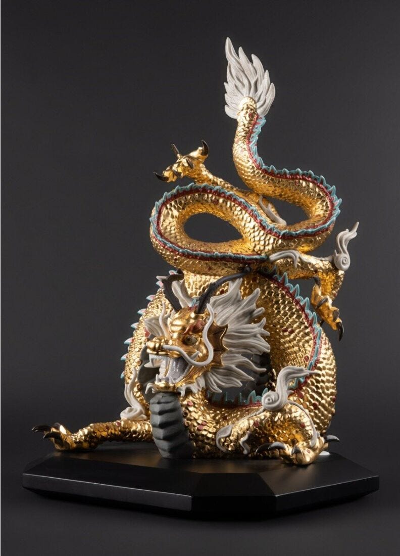 Protective Dragon Sculpture, Gold - Special/Limited Edition