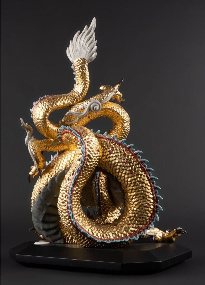 Protective Dragon Sculpture, Gold - Special/Limited Edition