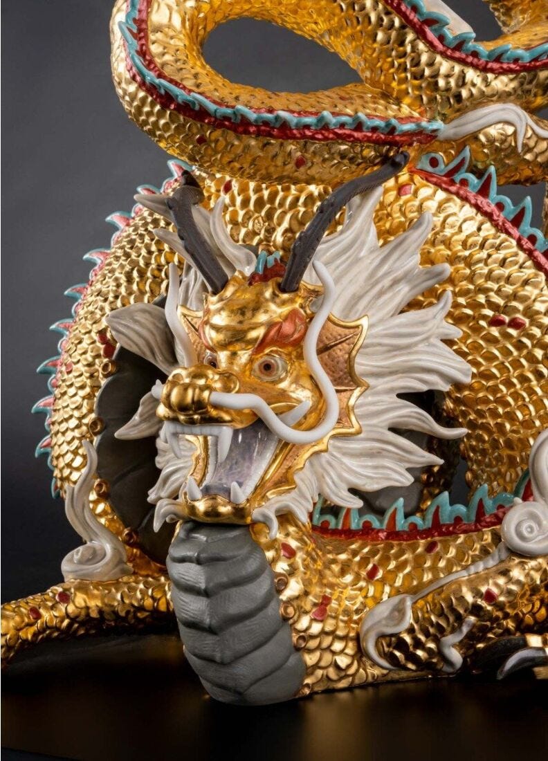 Protective Dragon Sculpture, Gold - Special/Limited Edition